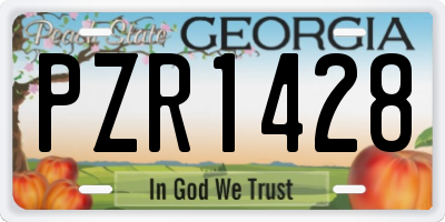 GA license plate PZR1428