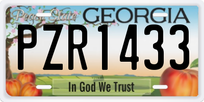 GA license plate PZR1433