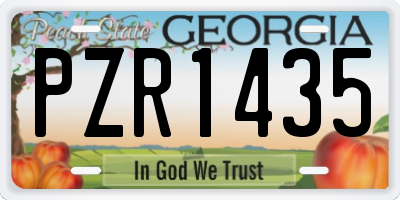 GA license plate PZR1435