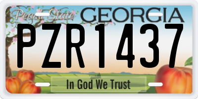 GA license plate PZR1437