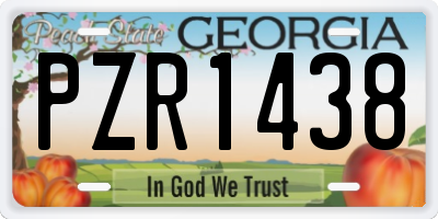 GA license plate PZR1438