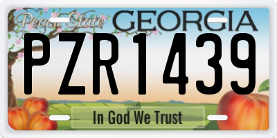 GA license plate PZR1439
