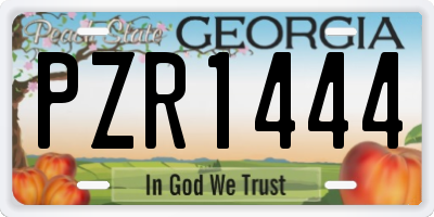 GA license plate PZR1444