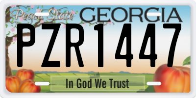 GA license plate PZR1447