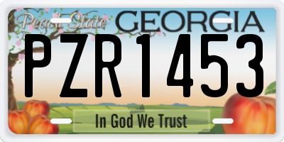 GA license plate PZR1453