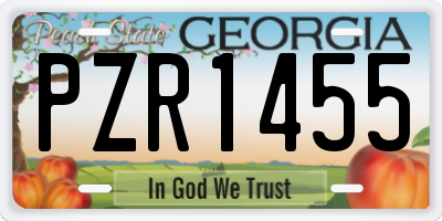 GA license plate PZR1455