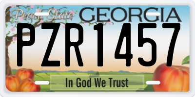 GA license plate PZR1457