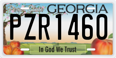 GA license plate PZR1460