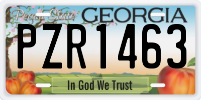 GA license plate PZR1463