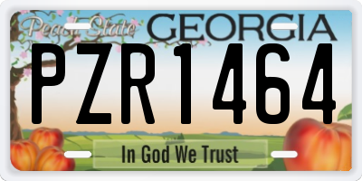 GA license plate PZR1464