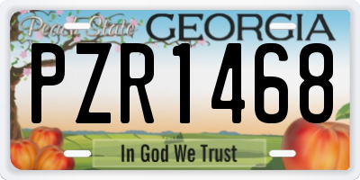 GA license plate PZR1468