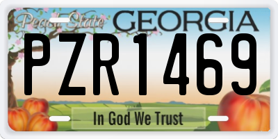 GA license plate PZR1469