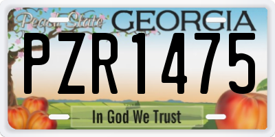 GA license plate PZR1475