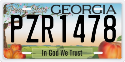 GA license plate PZR1478