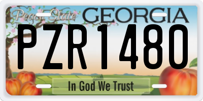 GA license plate PZR1480