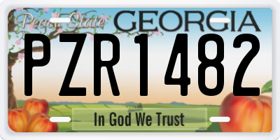 GA license plate PZR1482