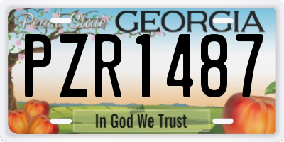 GA license plate PZR1487