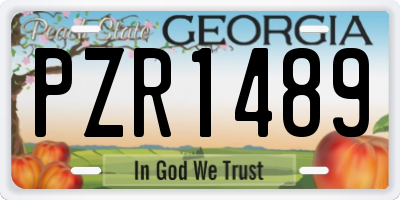 GA license plate PZR1489