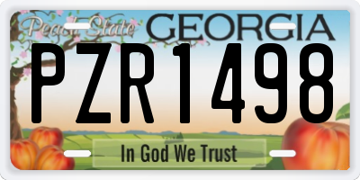 GA license plate PZR1498