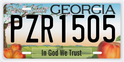 GA license plate PZR1505