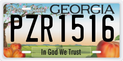 GA license plate PZR1516
