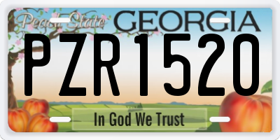 GA license plate PZR1520