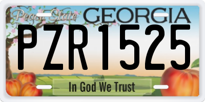 GA license plate PZR1525