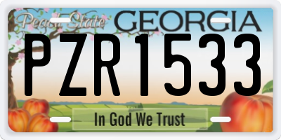 GA license plate PZR1533
