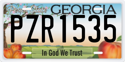 GA license plate PZR1535