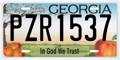 GA license plate PZR1537