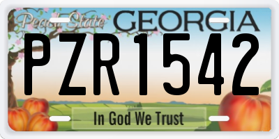 GA license plate PZR1542