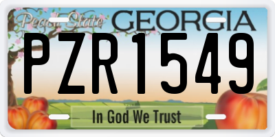 GA license plate PZR1549