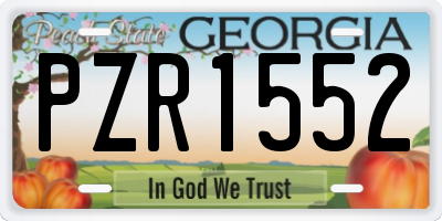 GA license plate PZR1552