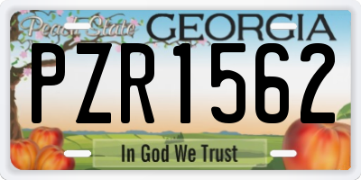 GA license plate PZR1562