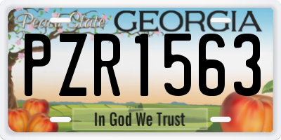 GA license plate PZR1563