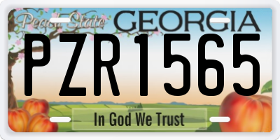 GA license plate PZR1565