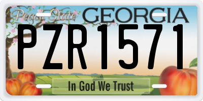 GA license plate PZR1571