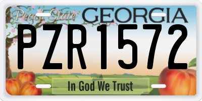 GA license plate PZR1572