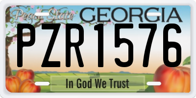 GA license plate PZR1576