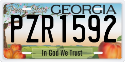 GA license plate PZR1592