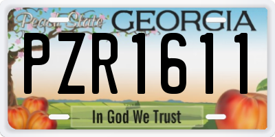 GA license plate PZR1611