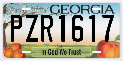 GA license plate PZR1617