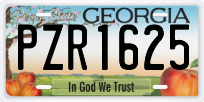 GA license plate PZR1625