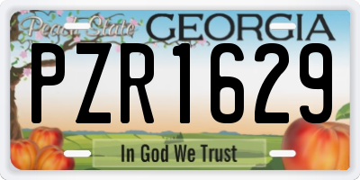 GA license plate PZR1629