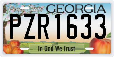 GA license plate PZR1633