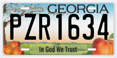 GA license plate PZR1634