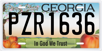 GA license plate PZR1636