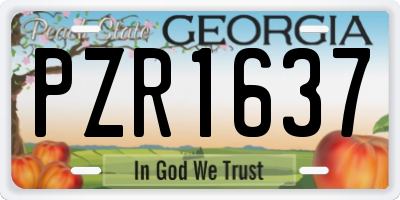 GA license plate PZR1637