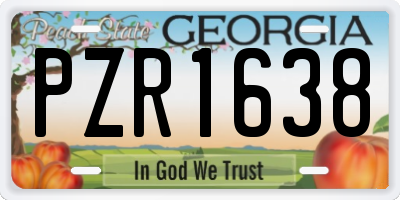 GA license plate PZR1638