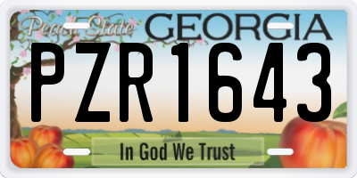 GA license plate PZR1643